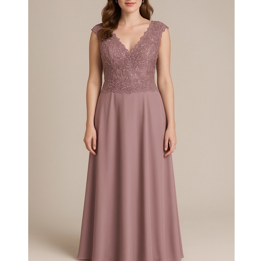 MGNY Madeline Gardner New York Lilac Lace Bodice Mother‎ of the Bride Gown- 12